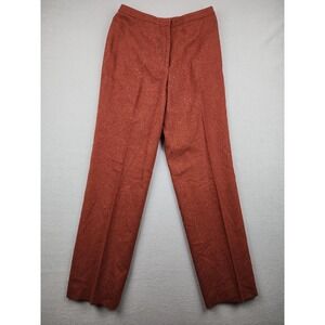 Ann Taylor LOFT Dress Pants Womens 6 Brown Tweed Wool Lined Stretch Work Career